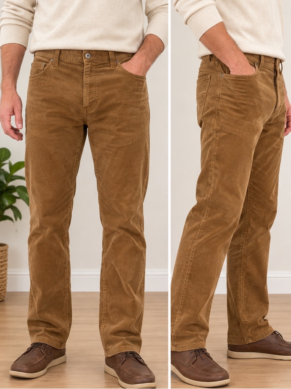 L.L.Bean Standard Fit Brown Corduroy Pants Men’s 38x30